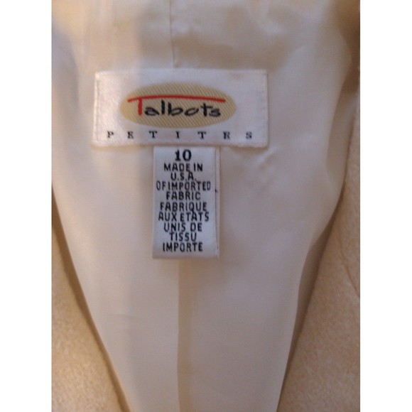 Talbots wool cream blazer Size 10p Boho Classic - Picture 8 of 9
